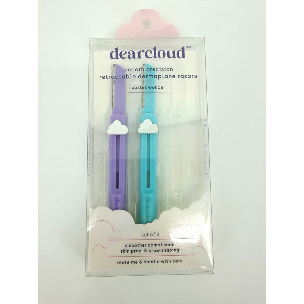 Dearcloud Smooth Precision Retractable Dermaplane Razors Pastel Wonder Set of 2
